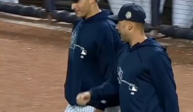 12 years ago today: Mariano Rivera receives an emotional sendoff from Andy Pettitte and Derek Jeter as he exits his final game at Yankee Stadium.