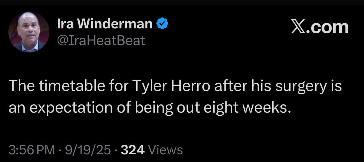 Herro Expected to be Out 8 Weeks