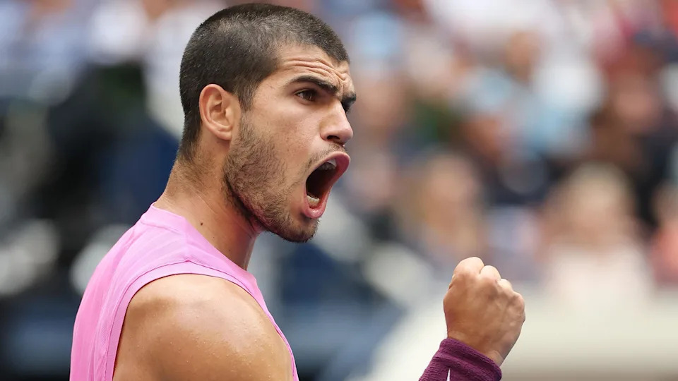 Carlos Alcaraz celebrates