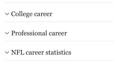 The average NFL player Wikipedia page