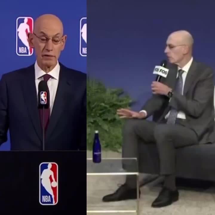 [Caught in 4K] Side-by-side video of NBA commissioner Adam Silver blatantly lying about not knowing anything about Clippers sponsor Aspiration.