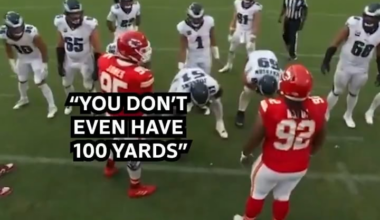 Incredible trash talk caught on mic here from Jalen Hurts #H1M 🦅🦅🦅