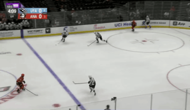 Montana Onyebuchi laying some big punches with Ducks' Judd Caulfield.