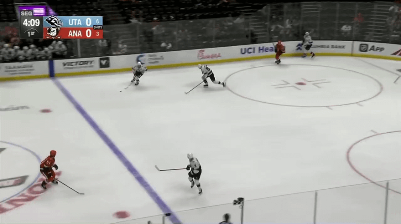 Montana Onyebuchi laying some big punches with Ducks' Judd Caulfield.