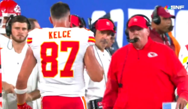 Why was Andy Reid so mad at Travis Kelce? He gave him a chest bump and got in his face. He normally doesn't act like this with other players. What were they saying to each other?