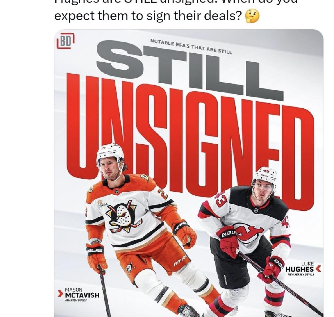 [BarDown] Ask's When Can We Expect RFAs McTavish and Hughes to Resign?