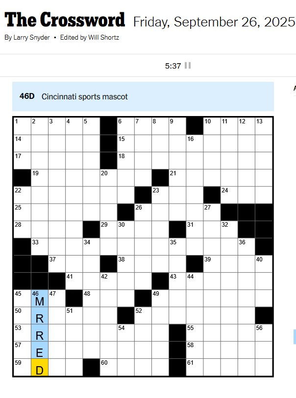 Good vibes from today's NTY Crossword!