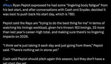 Pepiot totally gassed, might not pitch again this season