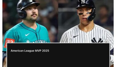 According to the new betting odds, Aaron Judge and Cal Raleigh are tied for a chance at MVP