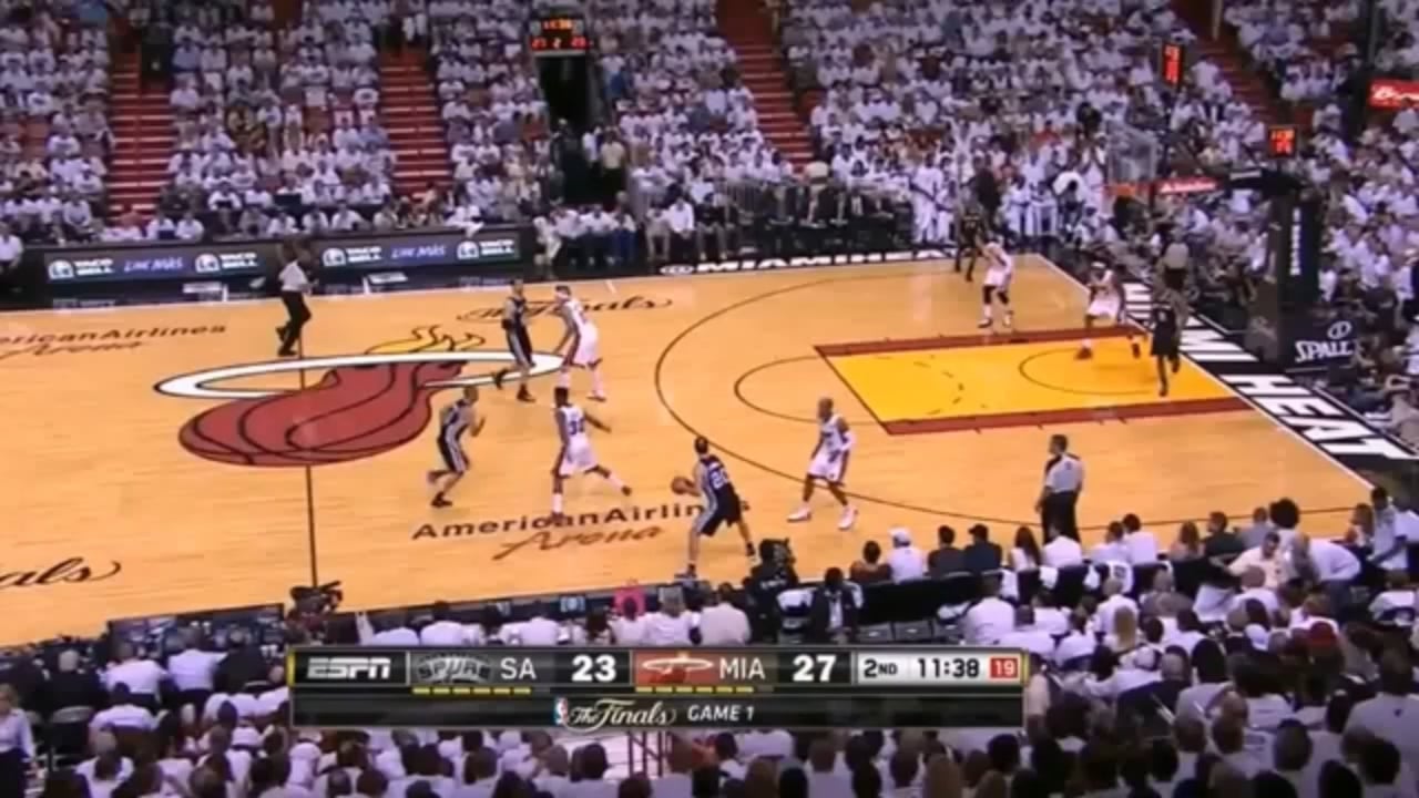 Ginobili nutmeg pass (2013 Finals)