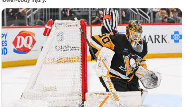 [Penguins PR] Goaltender Joel Blomqvist will be out for a minimum of four weeks with a lower-body injury.