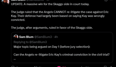 Tyler Skaggs case against Arte Moreno and the Angels update