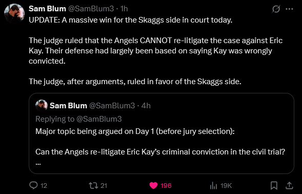 Tyler Skaggs case against Arte Moreno and the Angels update