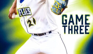 Kendry Chourio is on the mound tonight for the Columbia Fireflies in game 3 of the North Carolina League Championship Series.