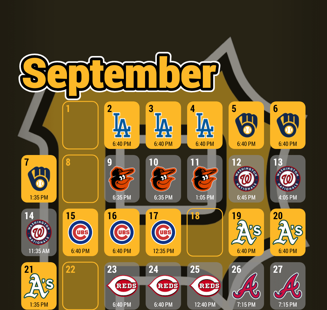 The final month of the regular season is almost here! Here are some schedules I made for you.
