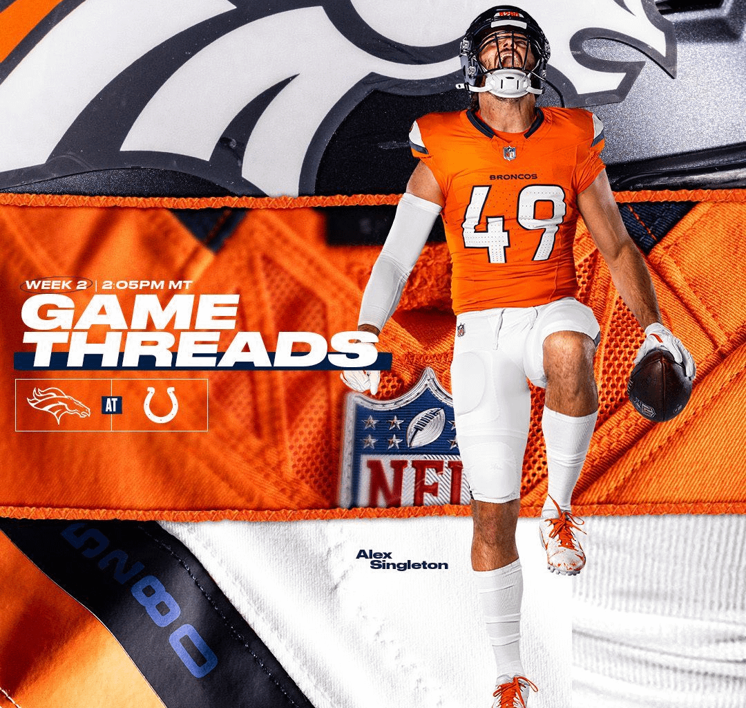 [Broncos] Rockin' Sunset Orange on the road.