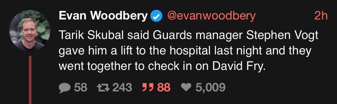 Skubal visited Fry in the hospital last night