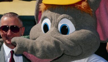 When did they stop using this mascot costume of stomper and replace him with the newer one?