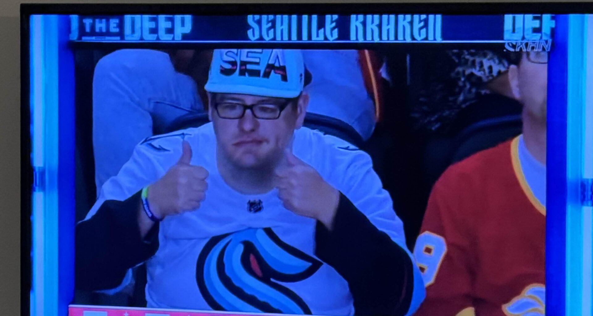 For some reason I was the only Kraken fan they showed the other night…