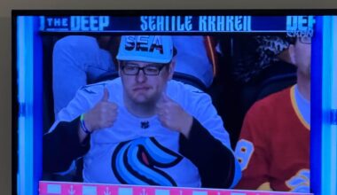 For some reason I was the only Kraken fan they showed the other night…
