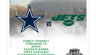 Cowboys/Jets Looking for best tailgating experience