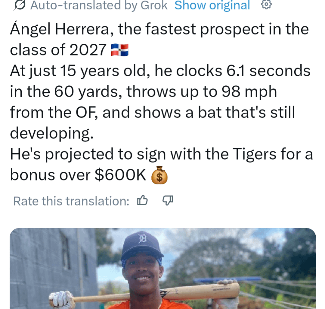 We could really use this speed and athleticism in the farm system and eventually the MLB level!