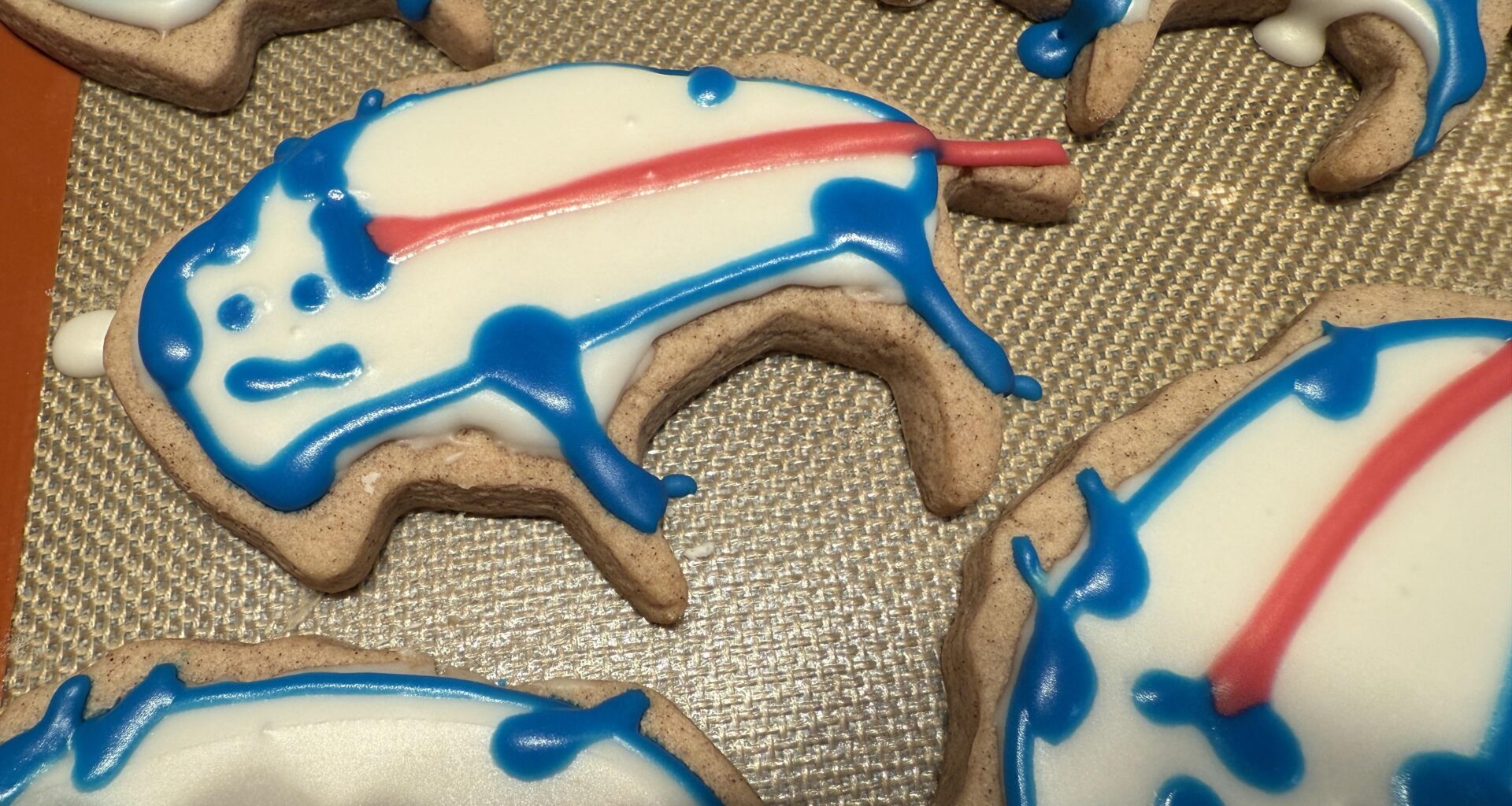 My lack of icing skills is finally an asset! I present my flying potato cinnamon sugar cookies.