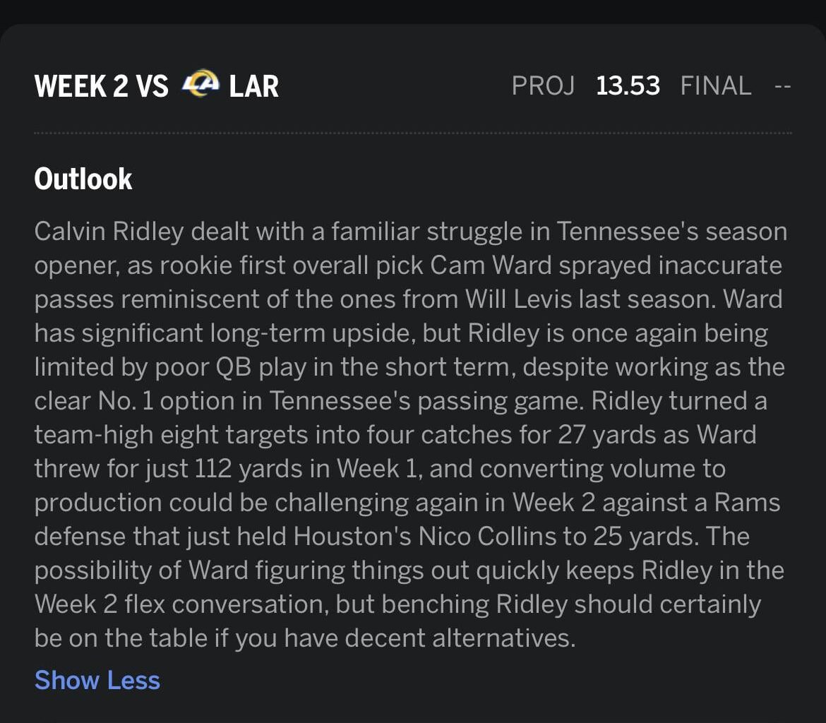 ESPN Fantasy gotta be using AI😂