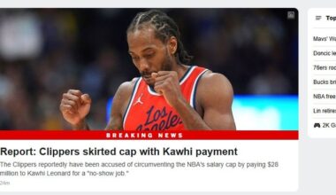 [ESPN] Report: Clippers skirted NBA salary cap with Kawhi Leonard payment