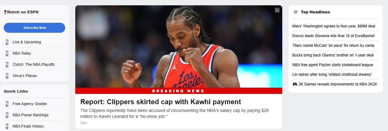 [ESPN] Report: Clippers skirted NBA salary cap with Kawhi Leonard payment