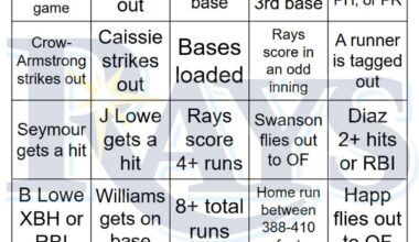 Rays vs Cubs Bingo, 9/13/2025