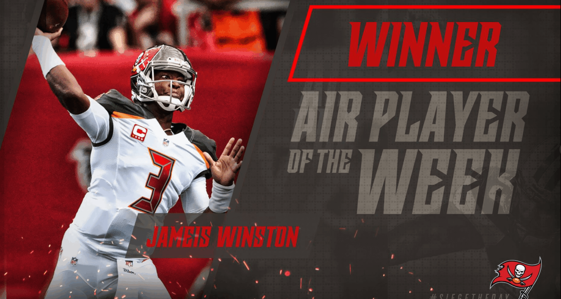 9-15-16 Jameis Winston named FedEx Air Player of the Week Against The Falcons