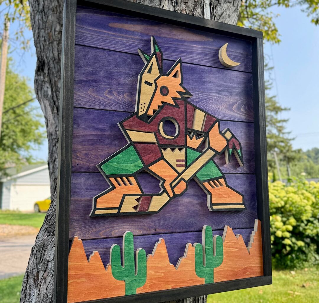 Really fun wood art piece I made this past weekend with my scroll saw