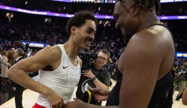 Poole: "I haven't had a good screen in two years." When asked about playing with Kevon Looney again.