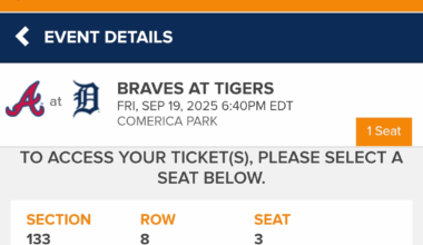 Is it your birthday next Friday? Would you like to see the Tigers play the Braves from an amazing seat?