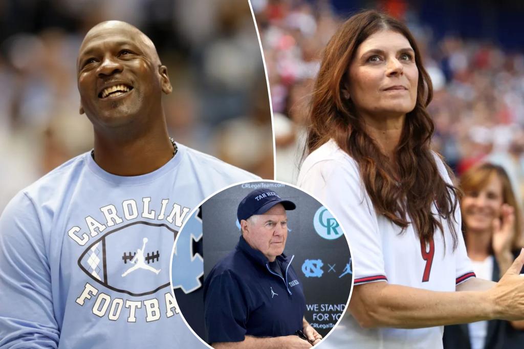 Michael Jordan, Mia Hamm attending Bill Belichick's UNC debut