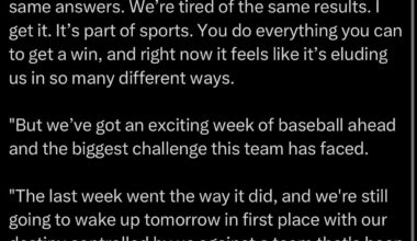 AJ Hinch post game comments after being Swept.