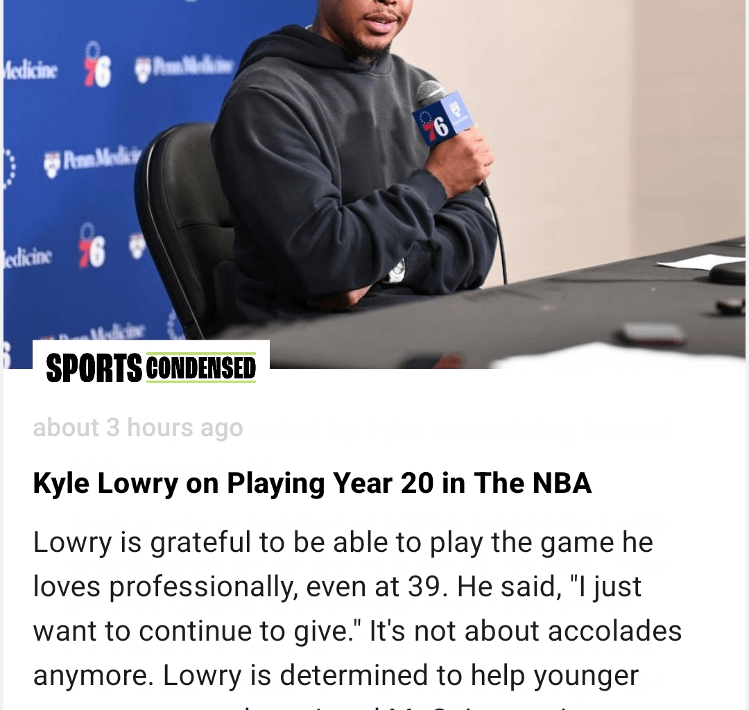 Kyle Lowry is the ultimate vet!