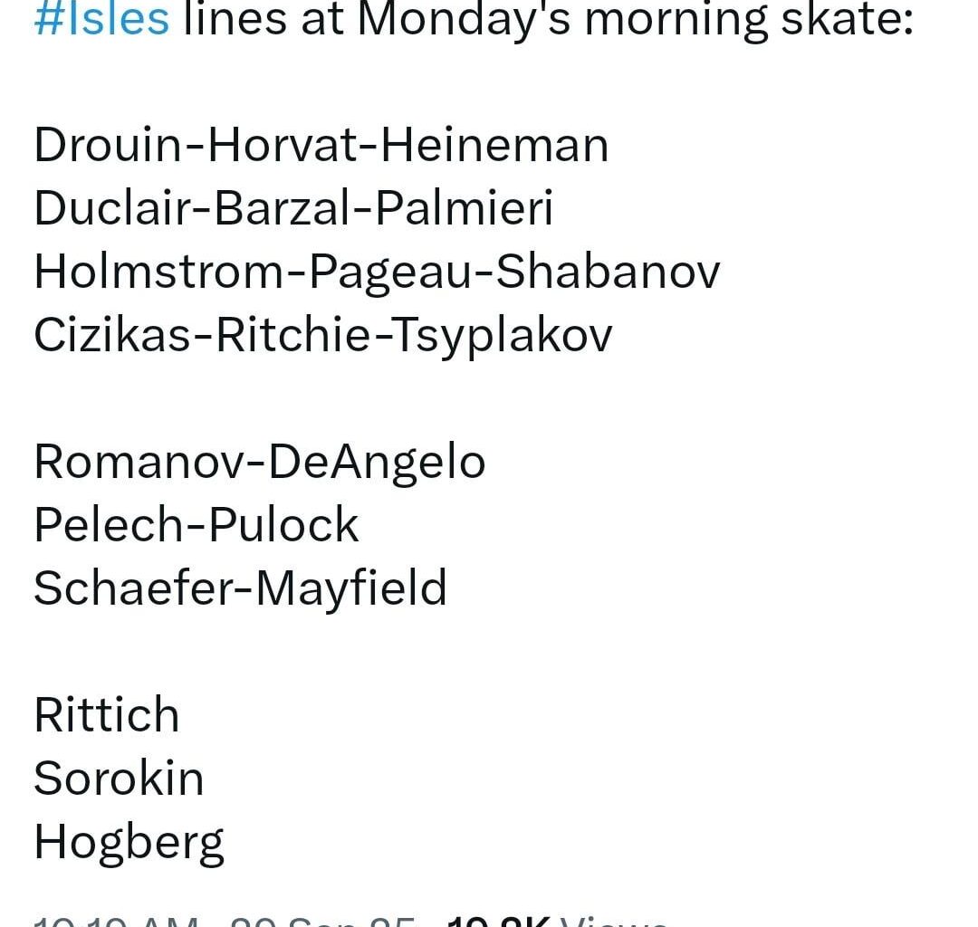 Morning skate lines