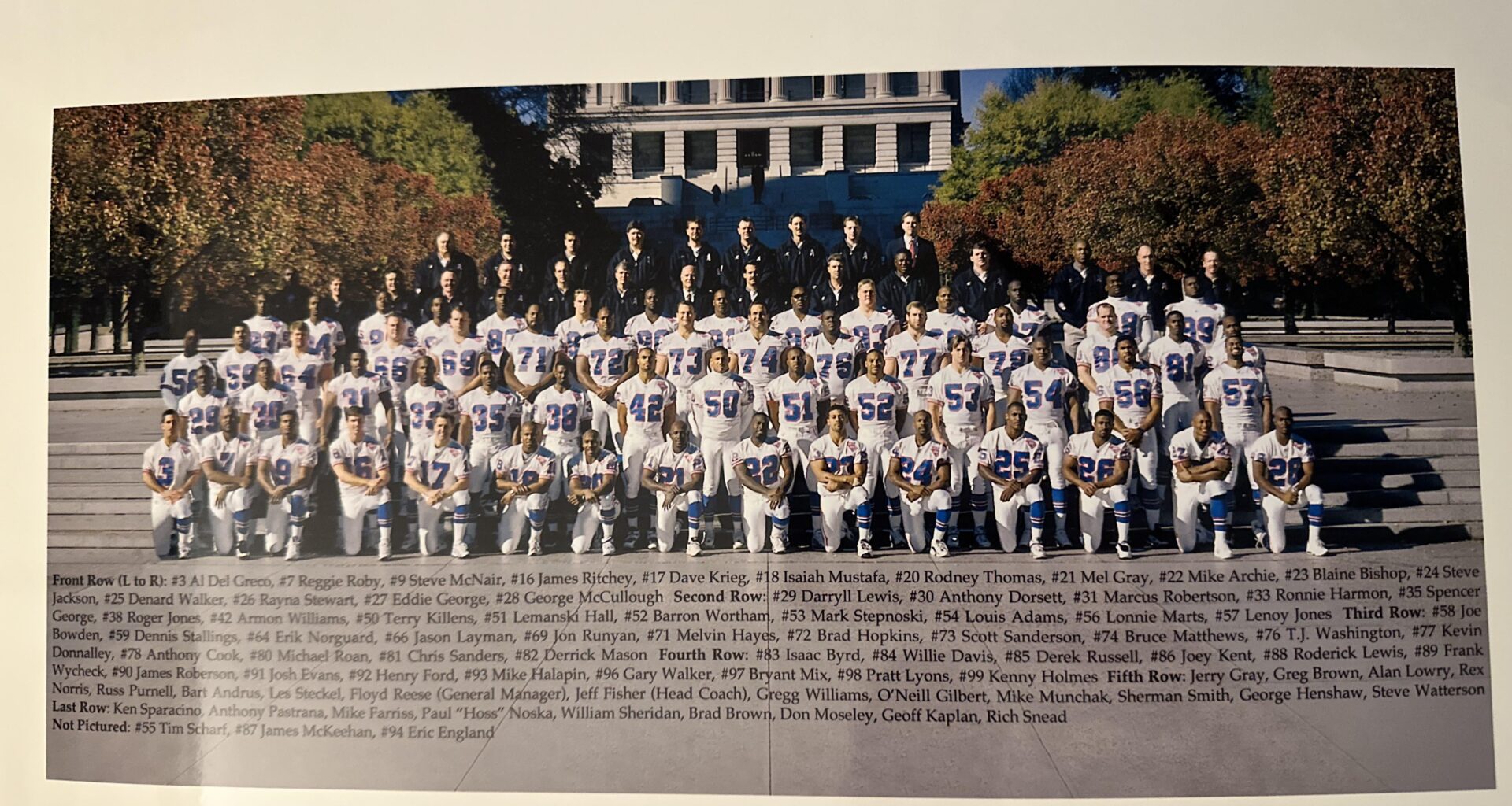 ‘97 Tennessee Oilers team photo