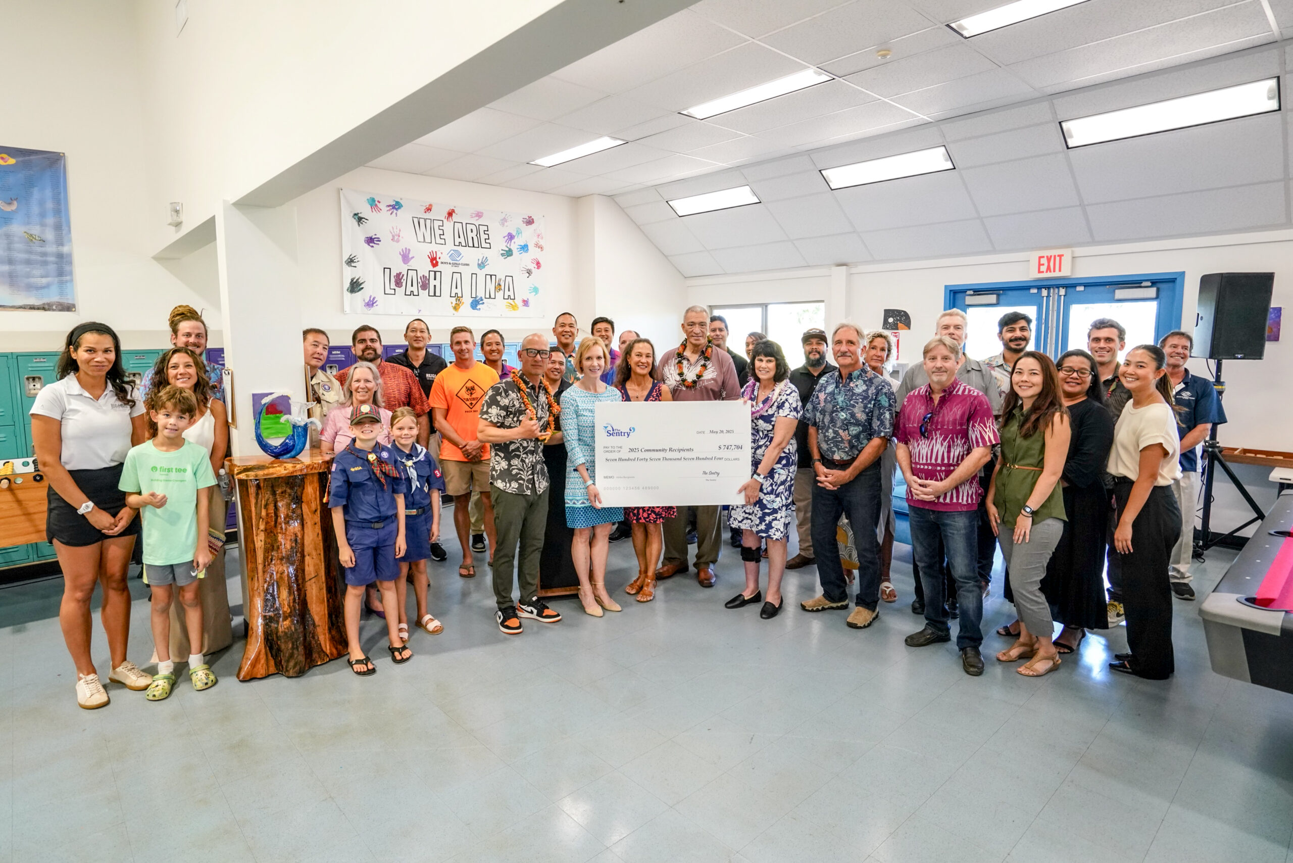 The Sentry PGA Tour golf tournament announced total donations of $747,704 to several Maui charities on May 20 at the Boys & Girls Club of Maui – Lahaina. PGA TOUR photo