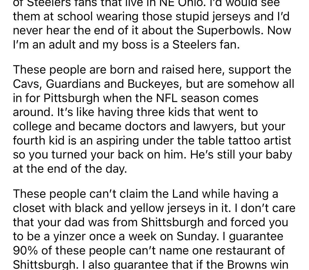 LOL The Steelers Own Cleveland