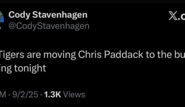 The Tigers are moving Chris Paddack to the bullpen starting tonight