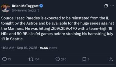 Isaac Paredes coming off the IL tonight!