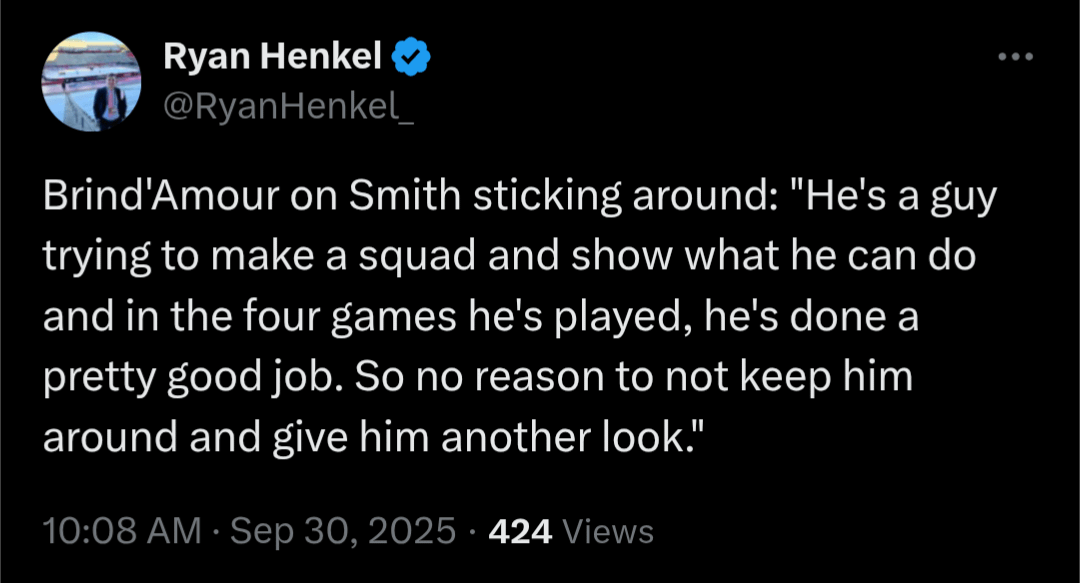 Rod says, "Smith getting another look"