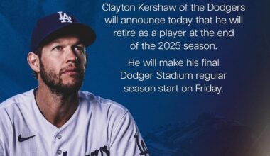 Kershaw Retiring after 2025, Final Start Friday