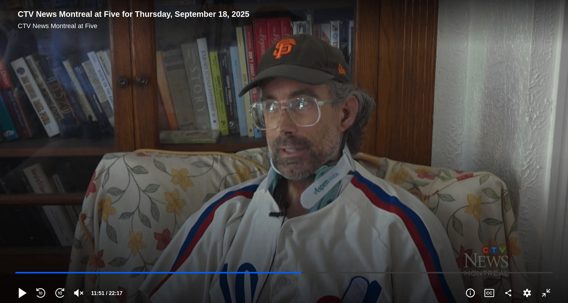 Got on Montreal TV with my Giants cap