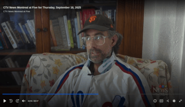 Got on Montreal TV with my Giants cap