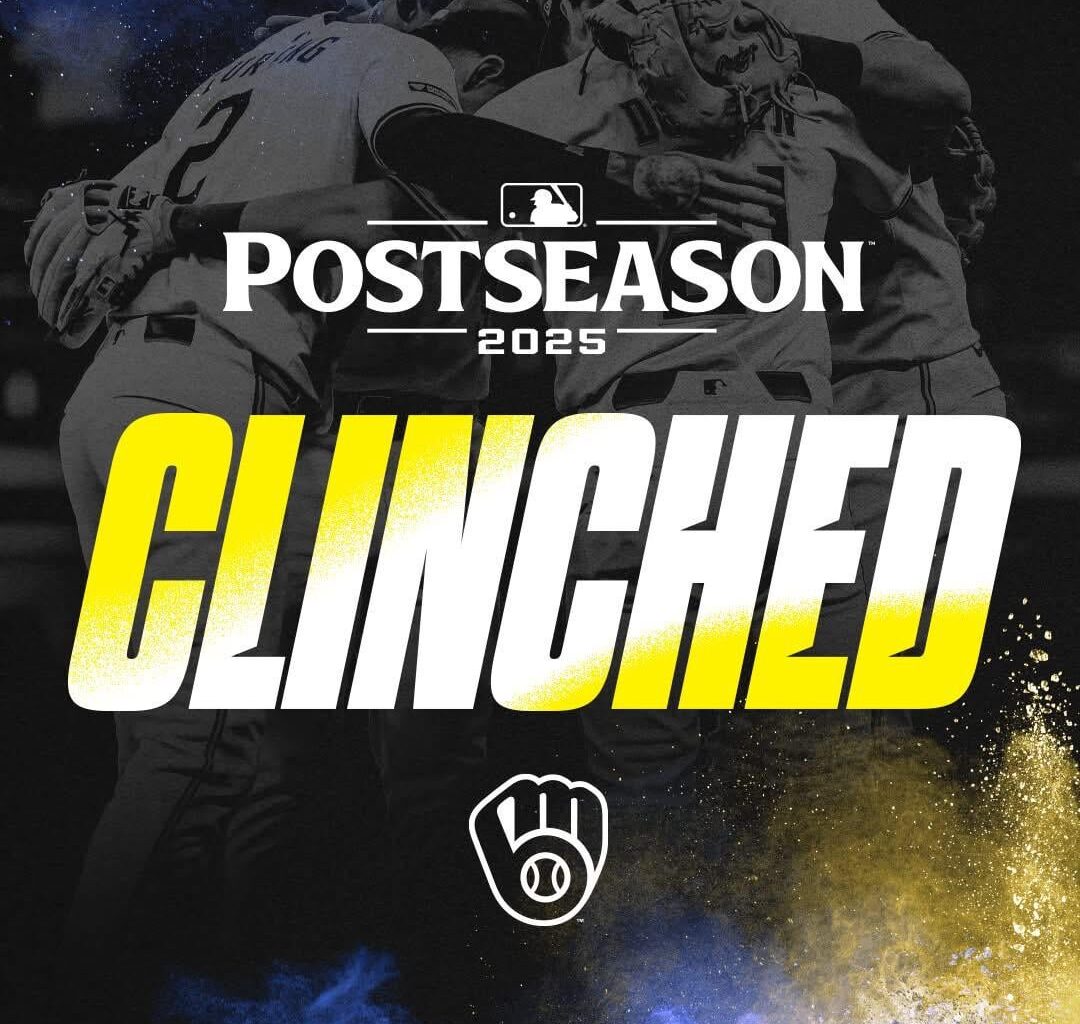 The Milwaukee Brewers are the first team in 2025 to officially clinch a postseason berth!