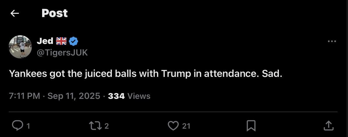 Yankees only playing good for Trump lol